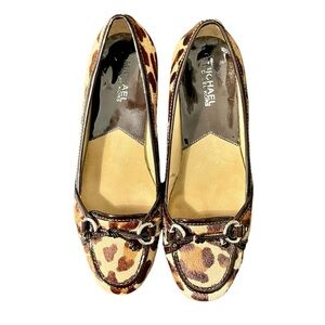 Michael Kors Horse Bit Leopard Print Calf Hair Loafers Size 7.5M